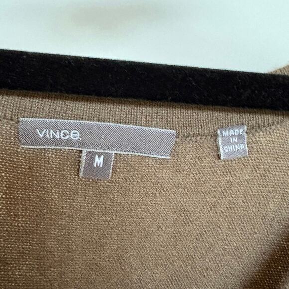 Vince Chocolate Brown Wool Cashmere Blend Sweater Minimalist Classic Medium - Picture 5 of 6